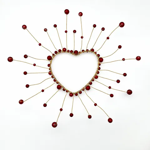 Elegant Iron Wire Artificial Pearl Crown Cake Topper Starburst Heart Round Shape Romantic Birthday Wedding Party Cake Baking Decoration Ornaments