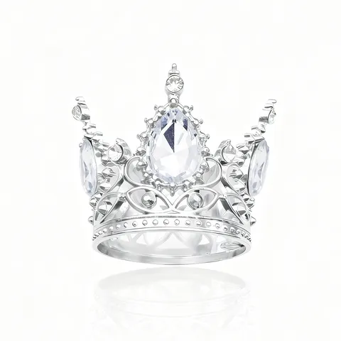 Mini Cake Topper a Corona in Lega di Zinco Ornamento Tiara con Strass Luccicanti per Decorazione Torta Matrimonio Compleanno Accessorio Floreale