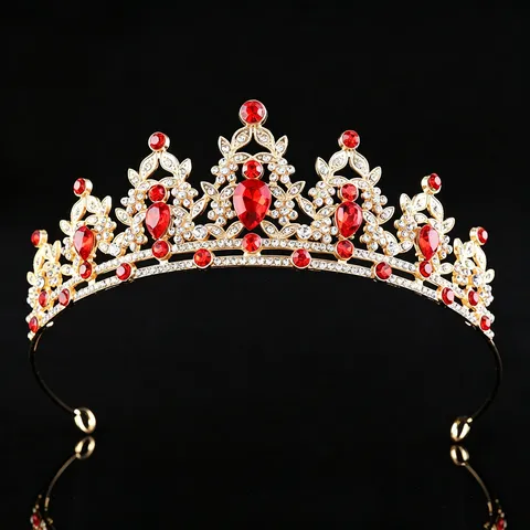 Tiara a Corona con Strass per Bambini Principessa Cerchietto in Lega Oro Argento per Ragazza Festa Compleanno Gioielli per Capelli