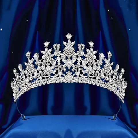 Luxus Strass Brautkrone Barock Legierung Tiara Für Damen Hochzeit Prom Performance Haarschmuck Schmuck