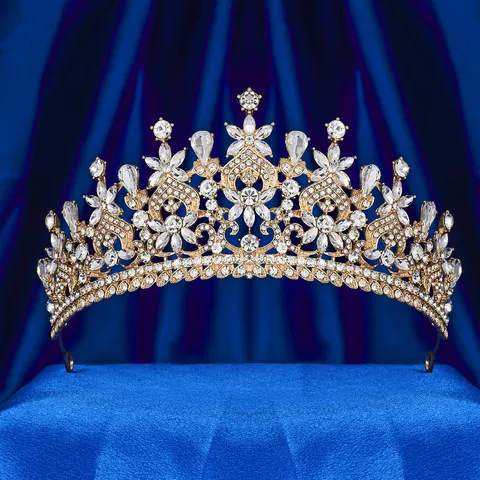 Luxury Rhinestone Bridal Crown Baroque Alloy Tiara For Women Wedding Prom Performance Hair Accessories Jewelry