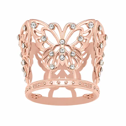 Alloy Rhinestone Butterfly Crown Headpiece Exquisite Electroplated Metal Tiara For Birthday Party Cake Decoration Gift