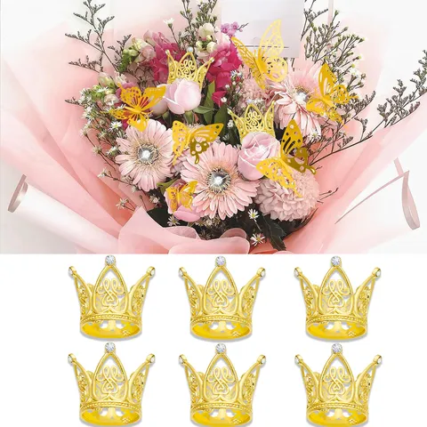 Mini Heart Crown Alloy Rhinestone Hair Accessories Children Catwalk Birthday Cake Decoration Ornaments For Girls Party Event