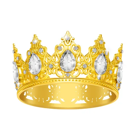Baroque Round Alloy Crown Rhinestone Crystal Party Cake Decoration Birthday Party Hair Accessories Jewelry