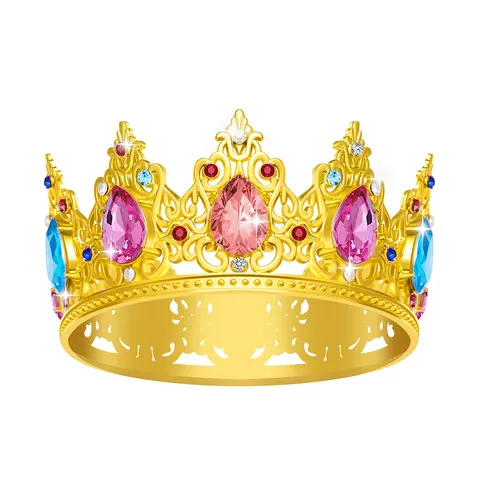 Baroque Round Alloy Crown Rhinestone Crystal Party Cake Decoration Birthday Party Hair Accessories Jewelry