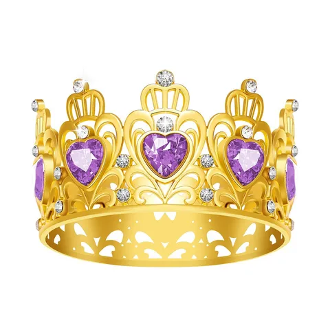 Tiara a Forma di Cuore con Strass per Bambini Decorazione Festa di Compleanno Corona da Principessa in Lega di Cristallo Accessori per Capelli
