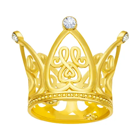 Mini Alloy Heart Crown Rhinestone Cake Topper Gold Rose Gold Silver Black Metal Tiara Perfume Bottle Cap Ornament Decoration