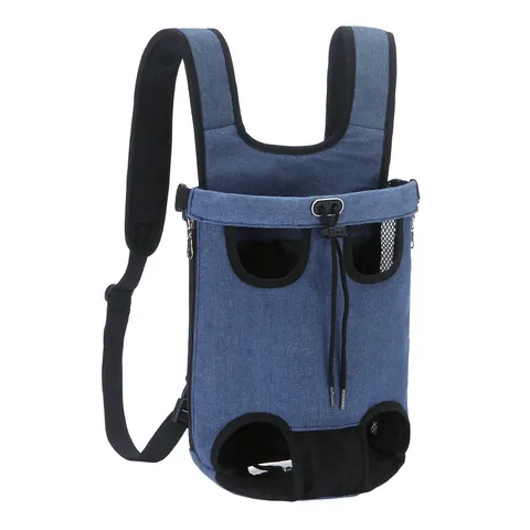 Pet Outdoor Portable Backpack Small Dog Cat Front Carrier Breathable Canvas Travel Bag Adjustable Straps Pet Supplies