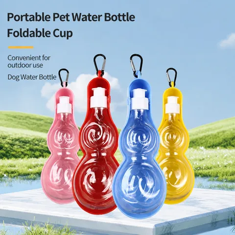 Bottiglia d'Acqua Portatile per Animali Domestici Tazza da Bere per Cani da Viaggio all'Aperto a Forma di Zucca Alimentatore d'Acqua in Plastica per Gatti e Cani Passeggiata