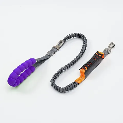 Pet Dog Leash Anti Shock Elastic Bungee Leash With Foam Handle And Metal Clip For Outdoor Walking Dog Training