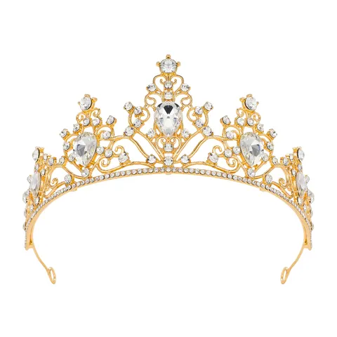 European Style Bridal Crown Rhinestone Princess Birthday Party Headband Wedding Bride Dress Accessories Tiara