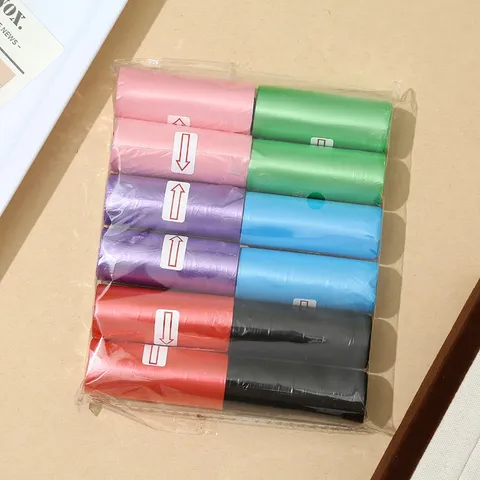 Disposable Dog Poop Waste Bags Roll Pet Cleanup Bags Cat Paw Print Solid Color Waste Bags For Dogs Cats