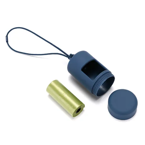 Portable Dog Poop Bag Dispenser Cute Capsule Waste Bag Holder With Trash Bags Outdoor Dog Walking Pet Cleaning Supplies