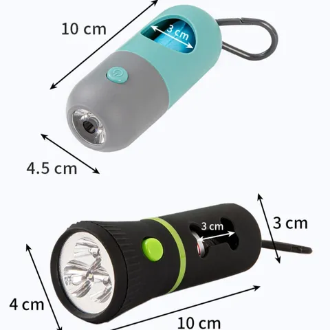 Distributeur Portable de Sacs à Déjections pour Animaux de Compagnie avec Lumière LED Support de Sacs à Caca