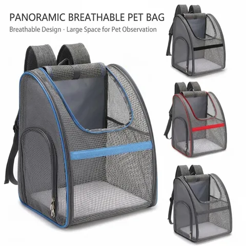 Breathable Foldable Pet Carrier Backpack For Cats And Small Dogs Portable Travel Outdoor Mesh Pet Bag Large Space