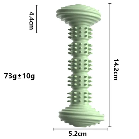 Jouet à Mâcher pour Animal de Compagnie TPR Jouet Brosse à Dents pour Chien Meulage des Dents Forme de Haltère Entraînement Interactif