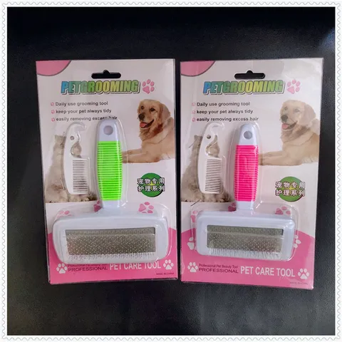 Pet Slicker Brush For Dogs And Cats Professional Deshedding Comb With Stainless Steel Pins And Non Slip Grip Handle Pet Grooming Tool