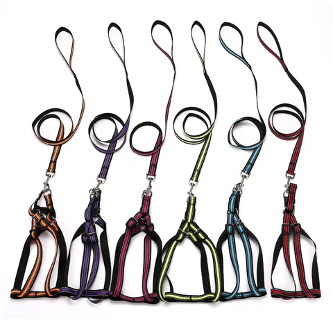 Reflective Dog Harness and Leash Set Thickened Anti Pull Pet Traction Belt