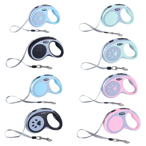 Retractable Dog Leash Heavy Duty Pet Walking Leash With Ergonomic Anti-Slip Handle Durable Nylon Tape Metal Hook