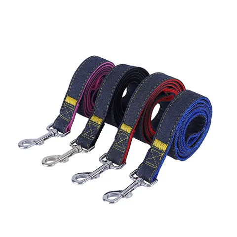 Pet Denim Dog Leash And Harness Set Large Dog Traction Rope Three Piece Set Explosion Proof Dog Walking Leash Pet Supplies