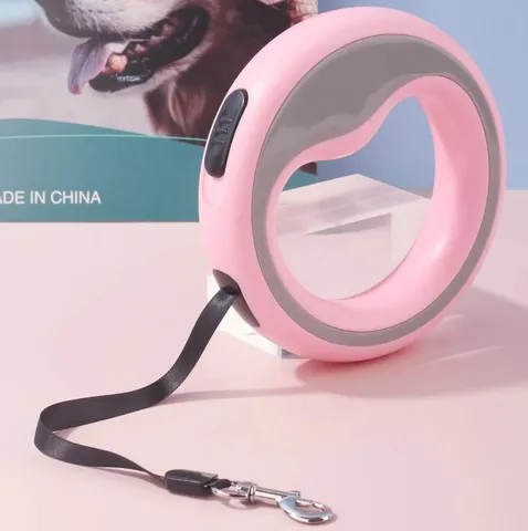 Laisse pour Chien Rétractable ABS Laisse de Marche Résistante Avec Poignée Anneau Ergonomique Frein Anti-nœuds