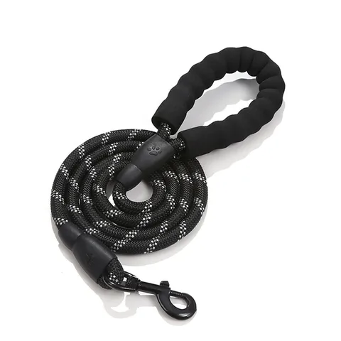 Reflective Nylon Pet Dog Leash Heavy Duty Training Leash With Comfortable Foam Padded Handle For Medium Large Dogs