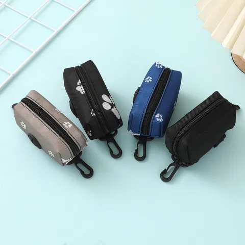 Portable Pet Poop Bag Holder Waste Bag Dispenser Dog Poop Bag Pouch With Hook Outdoor Pet Cleaning Supplies