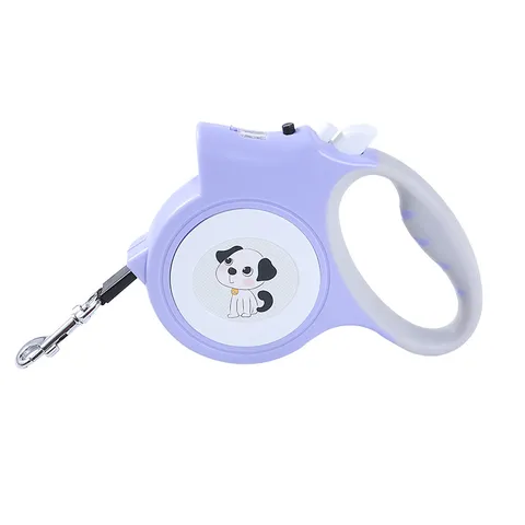 Retractable Dog Leash 5M Heavy Duty Pet Leash With LED Lighting Ergonomic Anti Slip Handle Automatic Lock Portable Outdoor Walking Dog Supplies