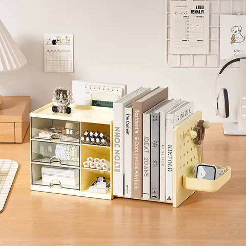 Ausziehbare Schreibtisch Aufbewahrungsbox Kunststoff Multifunktionaler Organizer Mit Schubladen Stiftehalter Und Buchständer Für Büro Zuhause