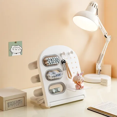Desktop Lochwand Organizer Aufbewahrungsbox Multifunktional Schreibwaren Make-up Pinsel Halter Kunststoff Kosmetik Regal