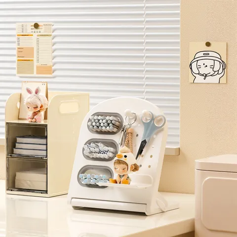 Desktop Lochwand Organizer Aufbewahrungsbox Multifunktional Schreibwaren Make-up Pinsel Halter Kunststoff Kosmetik Regal
