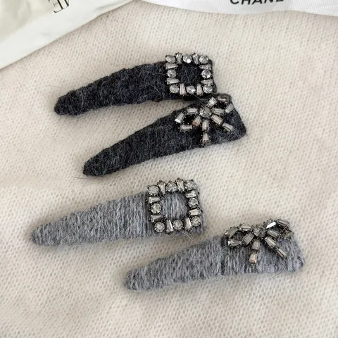 Elegant Alloy Rhinestone Hair Clip For Women Bow Knot Square Shiny刘海夹 Casual Daily Headwear Fashion Commute Hair Clip