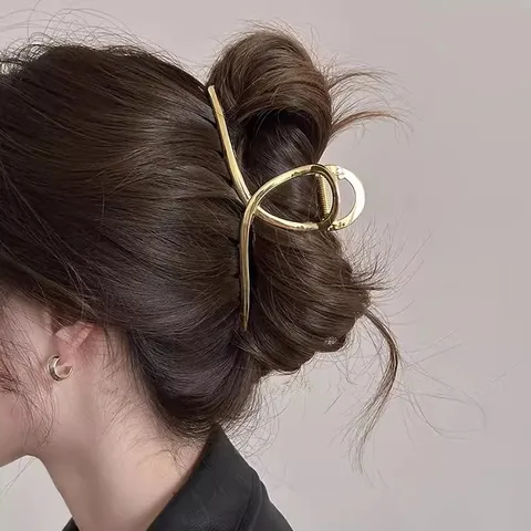 Molletta per Capelli alla Moda in Metallo e Lega Molletta a Granchio Geometrica Incrociata Linee Minimaliste Accessori per Capelli Spessi Donna