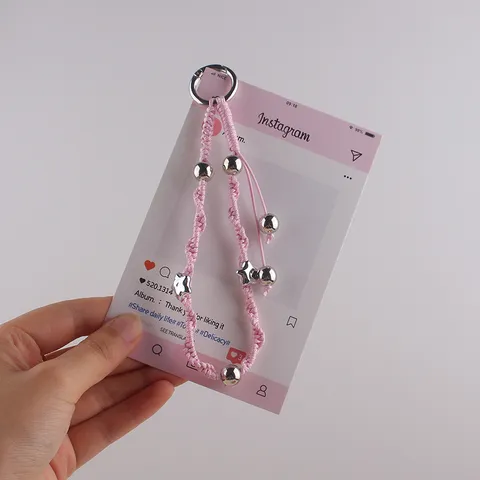 Handgeweven Sleutelhanger Fris Kleurrijk Waskoord Telefoonkoord Anti Verloren Sterhanger Tas Hangend Ornament Vrouwen Sieraden Cadeau