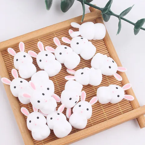Cartoon 3D Hase Silikon Beißring Perle Für Baby Schnullerkette DIY Zubehör Silikon Pflege Molar Weißer Hase Perle