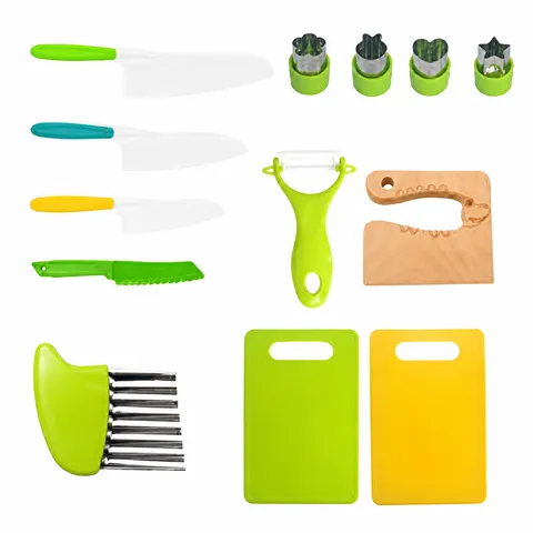 Kids Safe Plastic Fruit Knife Set Children Early Education Kitchen Cooking Knives Vegetables Bread Cutting Tools