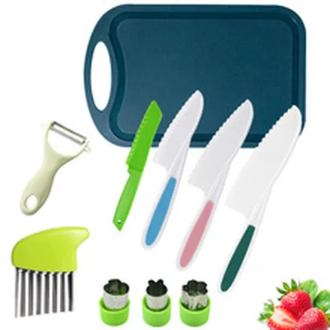 Children Plastic Fruit Knife Set Safe Kitchen Cooking Baking Tools For Toddlers