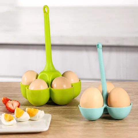 Bandeja Hervidor de Huevos de Silicona Resistente al Calor Soporte de 3 Agujeros Herramienta de Cocina Creativa