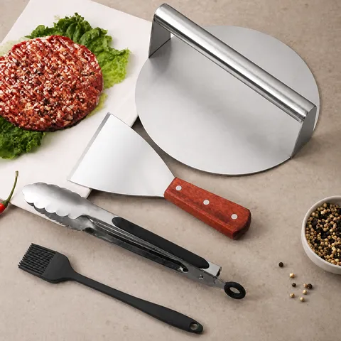304 Stainless Steel Burger Press Heavy Duty Patty Maker Metal Meat Press Tool For Kitchen BBQ Grill Cooking