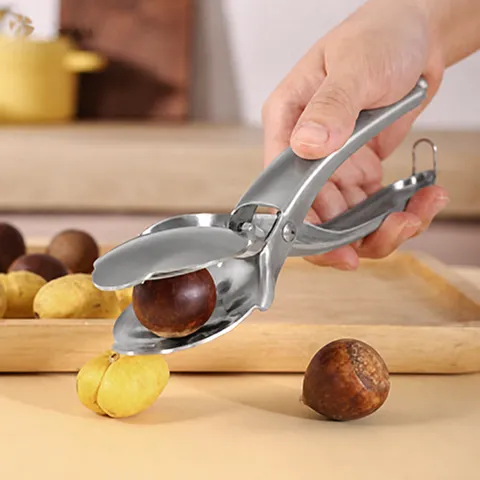 304 Stainless Steel Chestnut Opener Nut Cracker Heavy Duty Walnut Pliers Cross Serrated Shelling Tool Kitchen Gadget