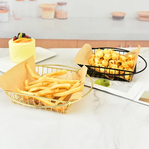 Stainless Steel French Fries Basket Fried Chicken Food Storage Container Wire Fry Basket Kitchen Dining Tableware