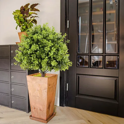 Künstlicher Formschnittbaum Erdspieß Gefälschte Buchsbaumkugel Pflanzentopf Für Garten Hof Rasen Terrasse Friedhof Außendekoration Modern Minimalistisch PVC Grün