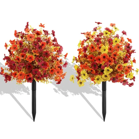 Autunno Campanella Artificiale Eucalipto Paletti da Giardino Tessuto di Seta Piante Artificiali Mazzo di Fiori Decorazione di Lusso Esterno Cortile Giardino Decor