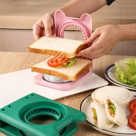 Stainless Steel Sandwich Cutter And Sealer Round Toast Bread Mold Cute Bear Shape DIY Breakfast Press Baking Tool