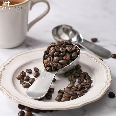 Stainless Steel Coffee Measuring Spoon Baking Tool With Scale For Coffee Beans Milk Powder Tea Seasoning Kitchen Gadget