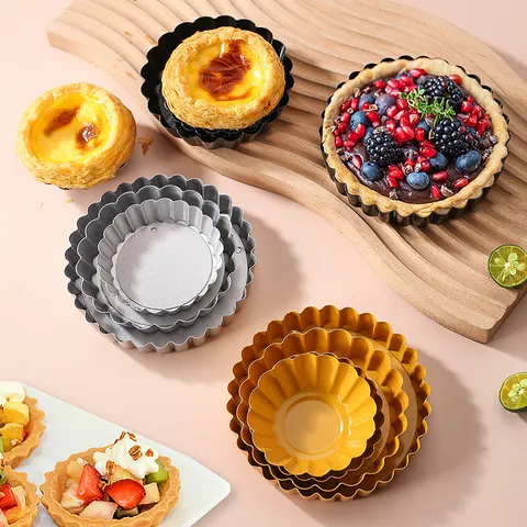 Koolstofstaal Anti-Aanbak Taartvorm Chrysantvorm Ei Taart Pan Losse Bodem Cake Bakvorm Voor Oven Keuken