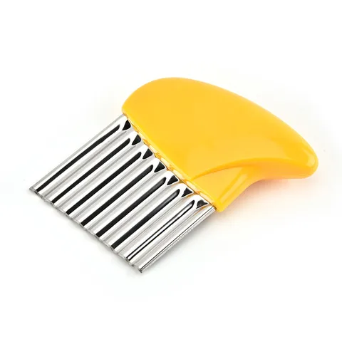 Stainless Steel Wavy Potato Cutter French Fry Slicer Vegetable Cutting Tool Kitchen Gadget PP Plastic Handle Food Chopper