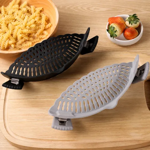 Silicone Pot Edge Drain Clip Kitchen Food Strainer Heat Resistant Colander Funnel Water Baffle Kitchen Tool