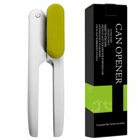 Abrelatas Multifuncional Manual de Acero Inoxidable Resistente Mango Ergonomico Antideslizante Herramienta de Cocina Abridor de Botellas