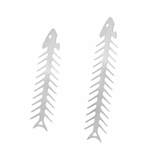 Stainless Steel Fish Bone BBQ Skewer Multifunctional Barbecue Fork Bottle Opener Outdoor Camping Grilling Tool